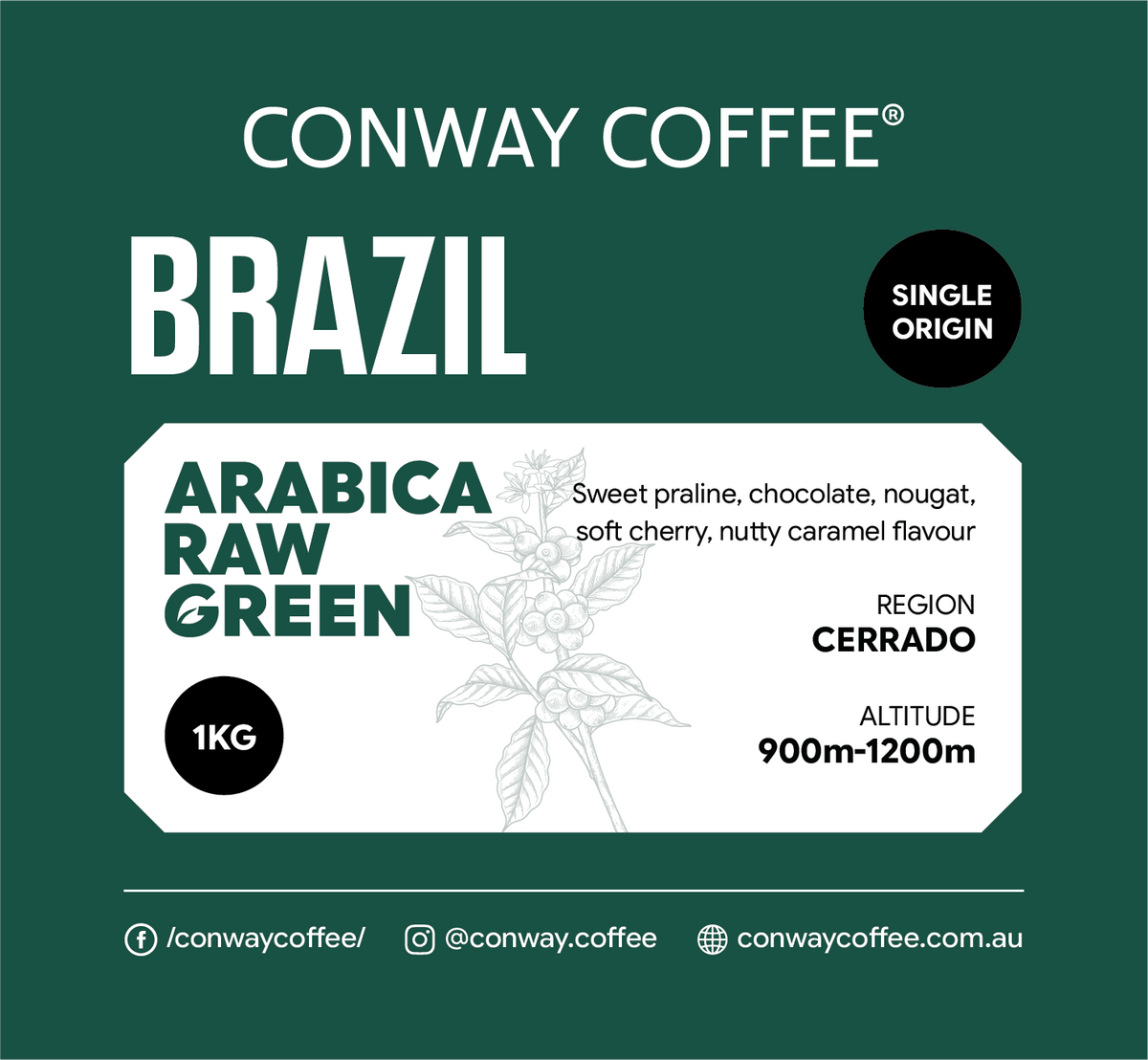 BRAZIL CERRADO - RAW GREEN (Whole Beans)