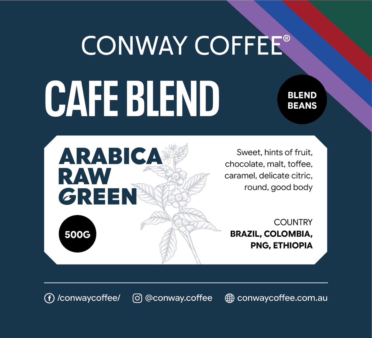 CAFE BLEND - RAW GREEN (Whole Beans)