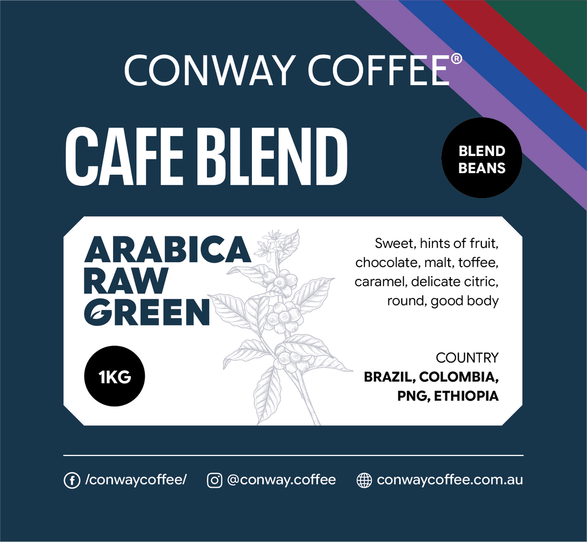 CAFE BLEND - RAW GREEN (Whole Beans)
